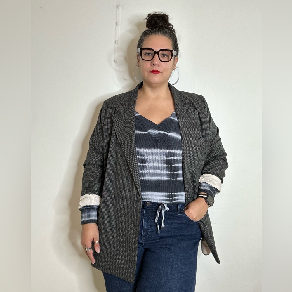 H&M Oversized Houndstooth Print Double Breasted Blazer - Picture 1 of 6
